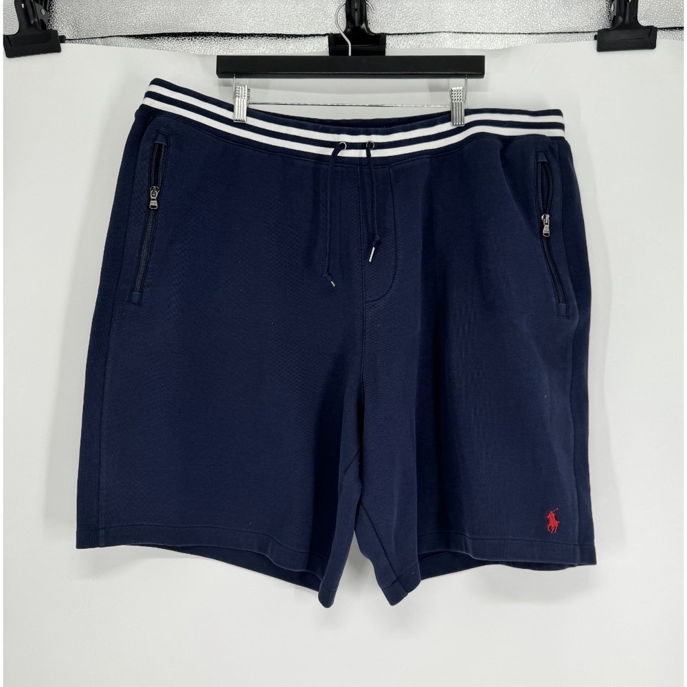 Polo Ralph Lauren Double Knit Sweat Shorts Mens 4XL Big 4XB Navy Blue Drawstring
